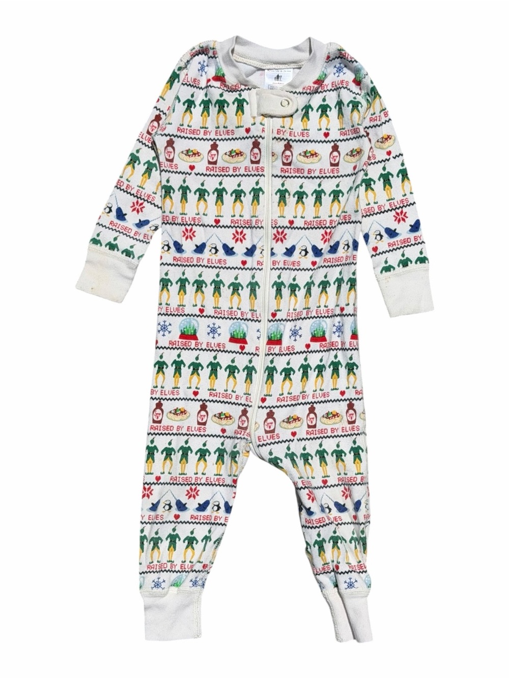 Hanna Andersson Elf HannaJams Zip Sleeper 18-24M Holiday Cotton Pajamas